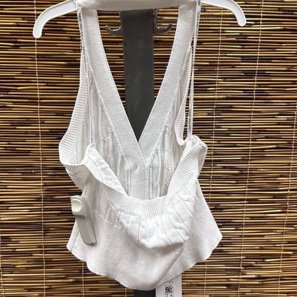 Calvin Klein Jeans Cable-Knit Cotton Halter Top Size‎ S - Picture 3 of 3